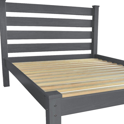 Gray Solid Wood Full Bed Frame HomeRoots