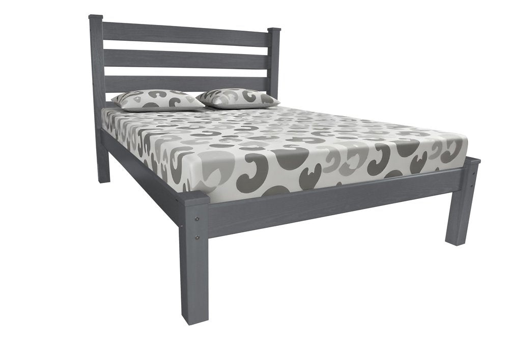 Gray Solid Wood Full Bed Frame HomeRoots
