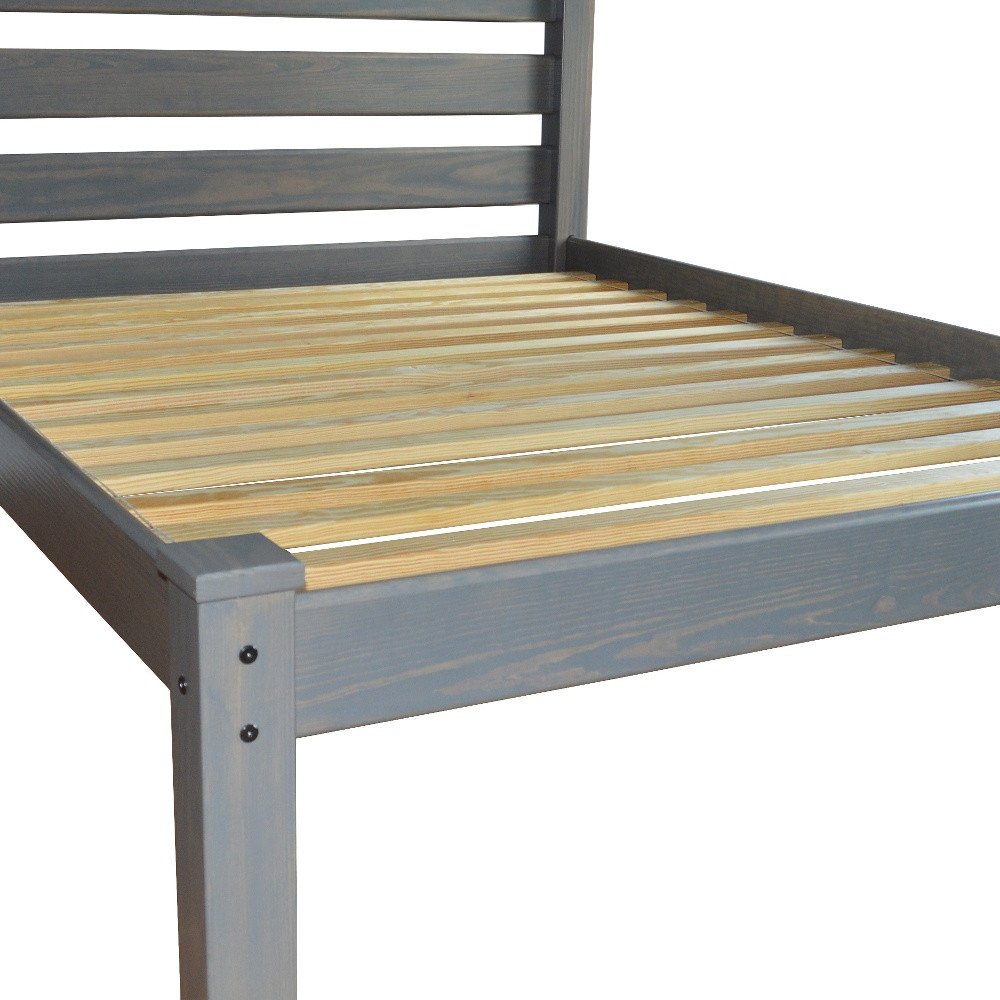 Gray Solid Wood Full Bed Frame HomeRoots