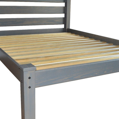 Gray Solid Wood Full Bed Frame HomeRoots