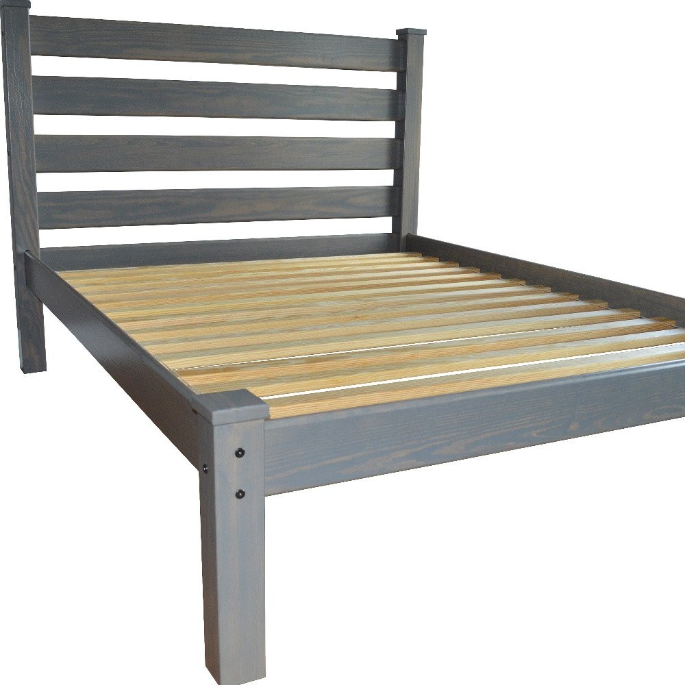 Gray Solid Wood Full Bed Frame HomeRoots