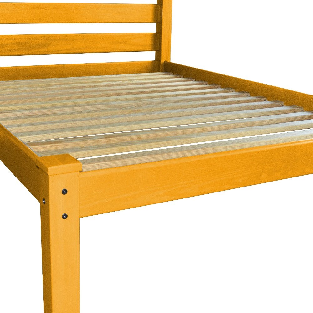 Yellow Solid Wood Full Bed Frame HomeRoots