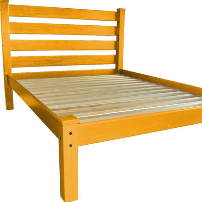 Yellow Solid Wood Full Bed Frame HomeRoots