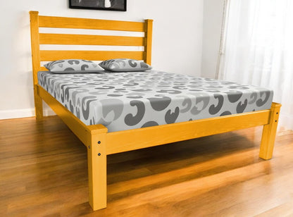 Yellow Solid Wood Full Bed Frame HomeRoots