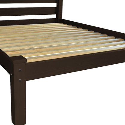 Dark Brown Solid Wood Full Bed Frame HomeRoots