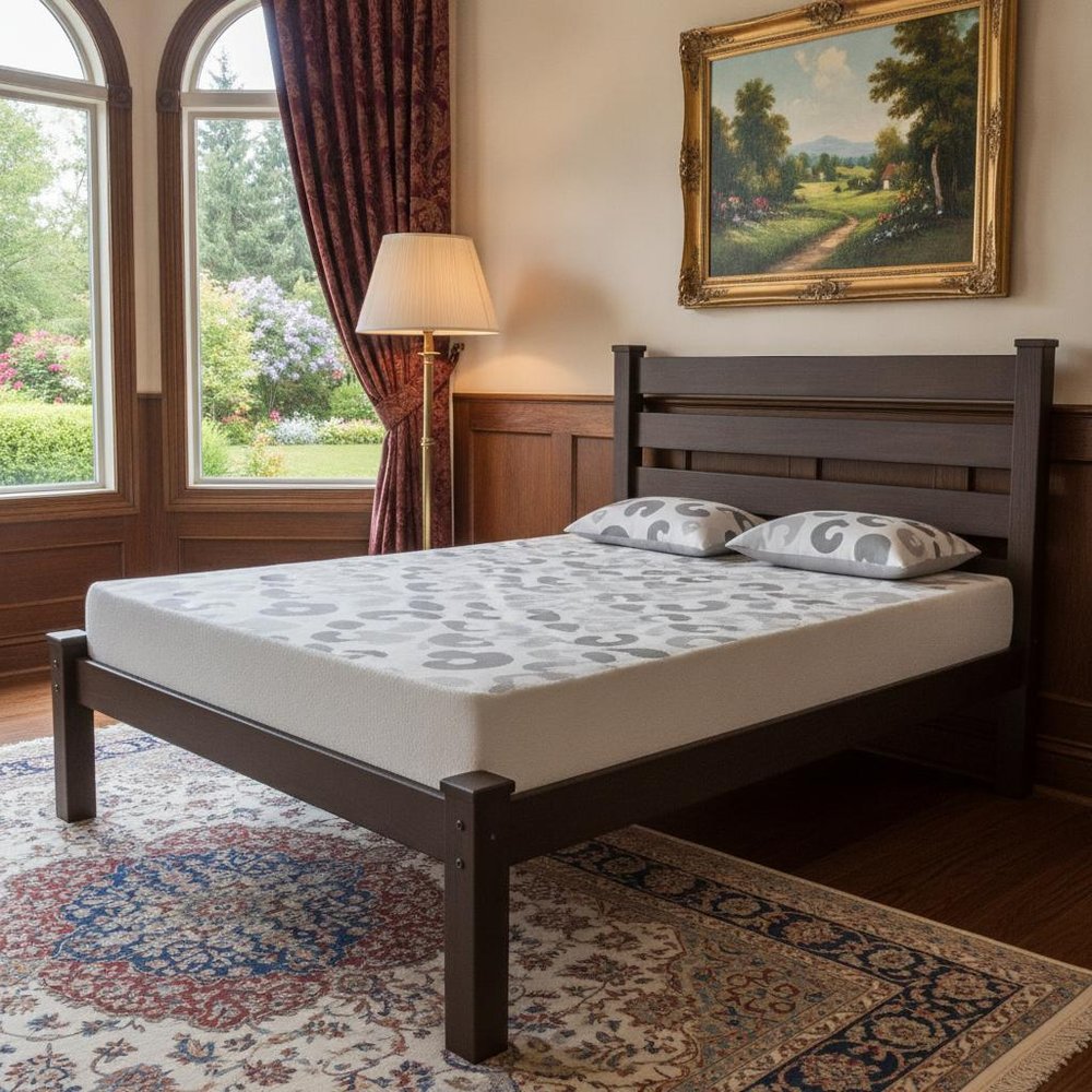 Dark Brown Solid Wood Full Bed Frame HomeRoots