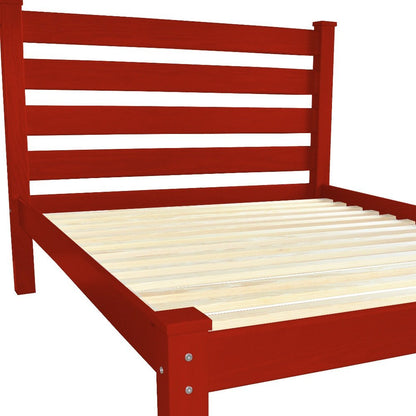 Red Solid Wood Full Bed Frame HomeRoots
