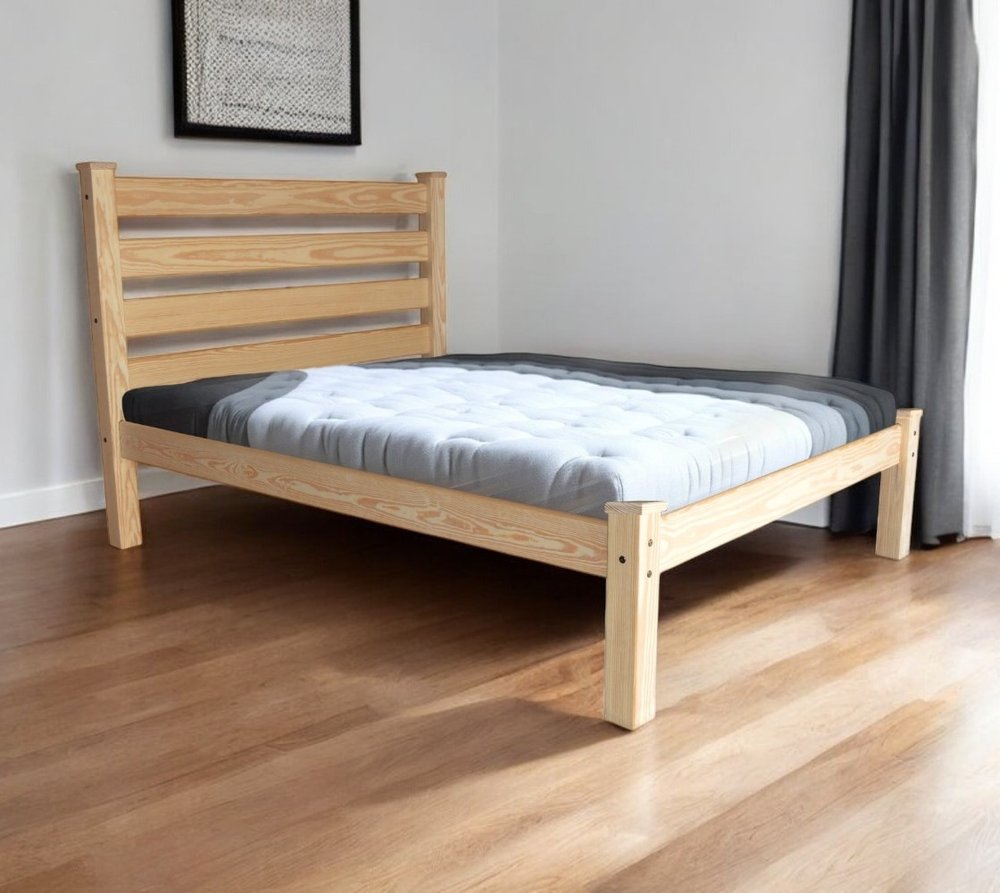 Natural Solid Wood Full Bed Frame HomeRoots