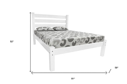 White Solid Wood Full Bed Frame HomeRoots