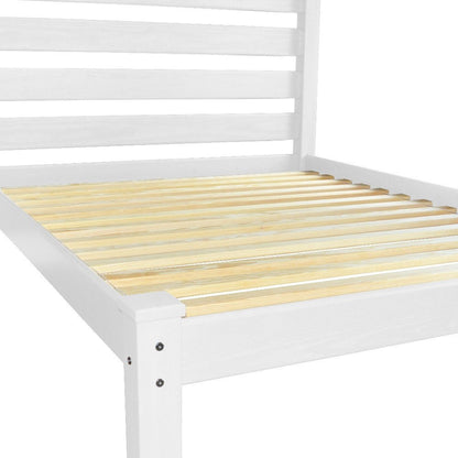 White Solid Wood Full Bed Frame HomeRoots