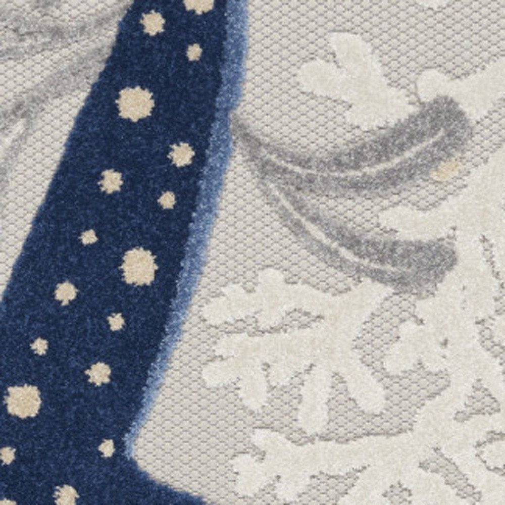 6' X 9' Navy Blue And Gray Starfish Indoor Outdoor Area Rug — view 3