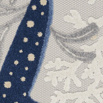 4' X 6' Navy Blue And Gray Starfish Indoor Outdoor Area Rug HomeRoots