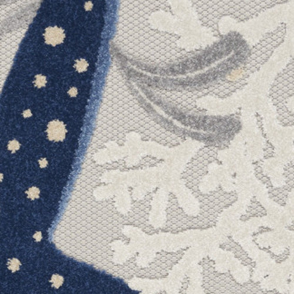 4' X 6' Navy Blue And Gray Starfish Indoor Outdoor Area Rug HomeRoots