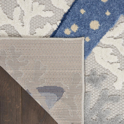 8' X 11' Blue And Gray Starfish Indoor Outdoor Area Rug HomeRoots