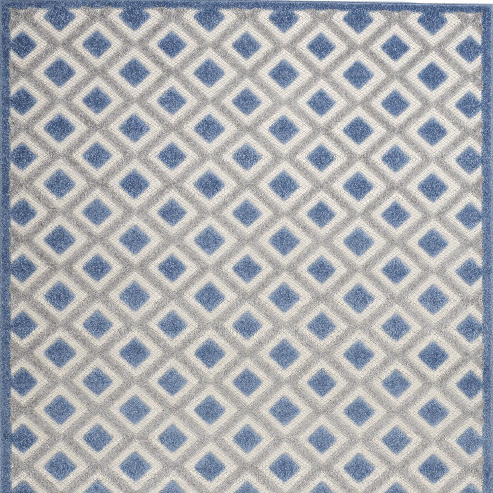 6' X 9' Blue And Gray Geometric Indoor Outdoor Area Rug — view 3