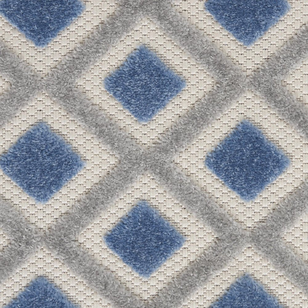6' X 9' Blue And Gray Geometric Indoor Outdoor Area Rug HomeRoots