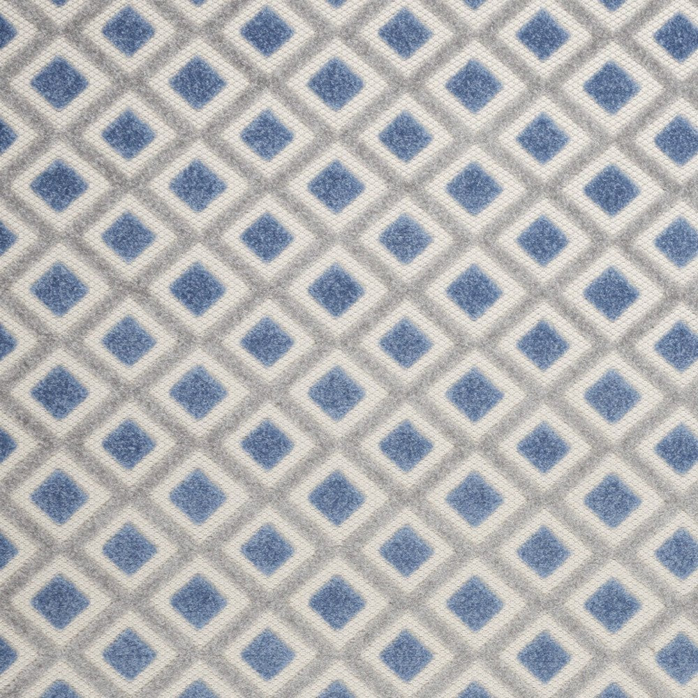 6' X 9' Blue And Gray Geometric Indoor Outdoor Area Rug HomeRoots