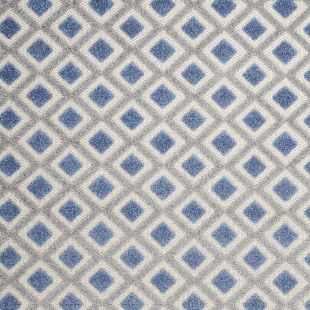 6' X 9' Blue And Gray Geometric Indoor Outdoor Area Rug HomeRoots