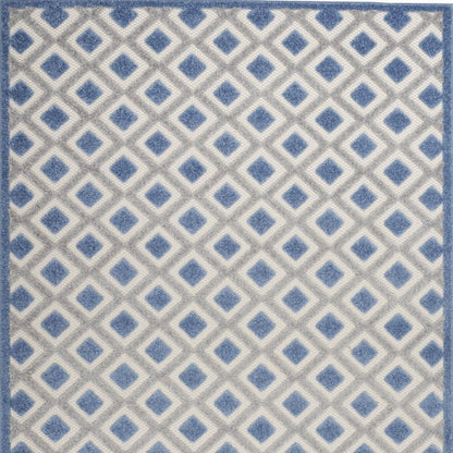 4' X 6' Blue And Gray Geometric Indoor Outdoor Area Rug HomeRoots
