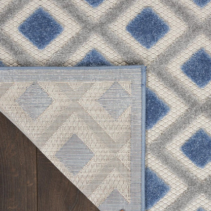 4' X 6' Blue And Gray Geometric Indoor Outdoor Area Rug HomeRoots