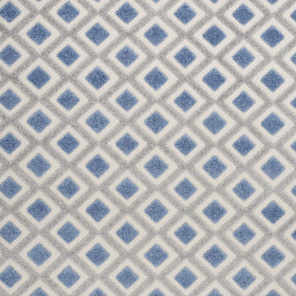 4' X 6' Blue And Gray Geometric Indoor Outdoor Area Rug HomeRoots