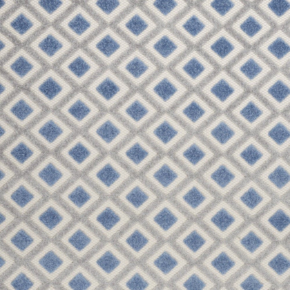 4' X 6' Blue And Gray Geometric Indoor Outdoor Area Rug HomeRoots