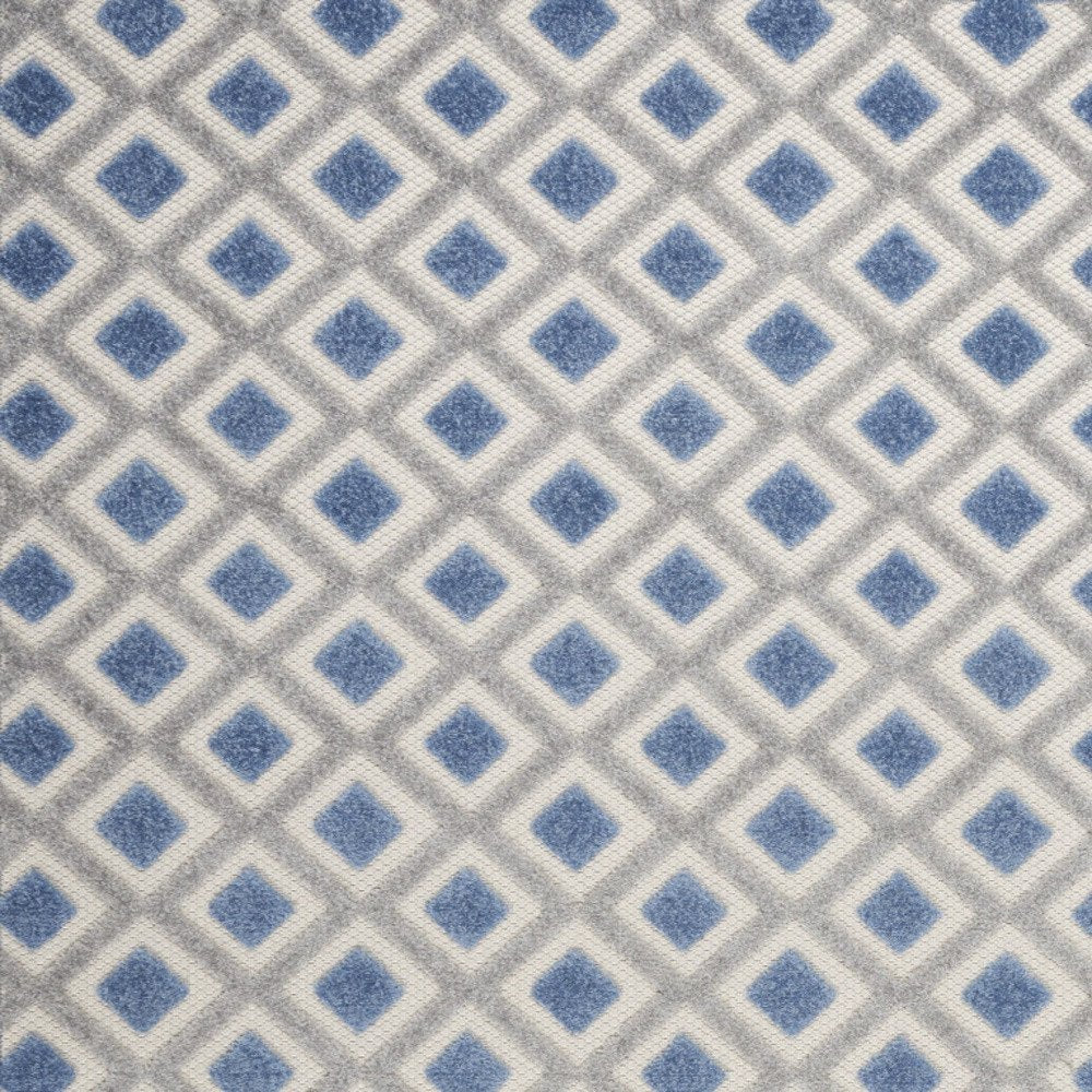 5' X 8' Blue And Gray Geometric Indoor Outdoor Area Rug HomeRoots
