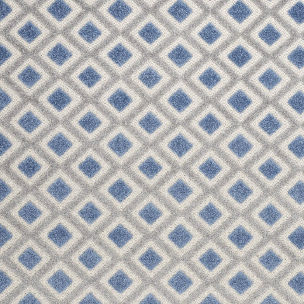 5' X 8' Blue And Gray Geometric Indoor Outdoor Area Rug HomeRoots