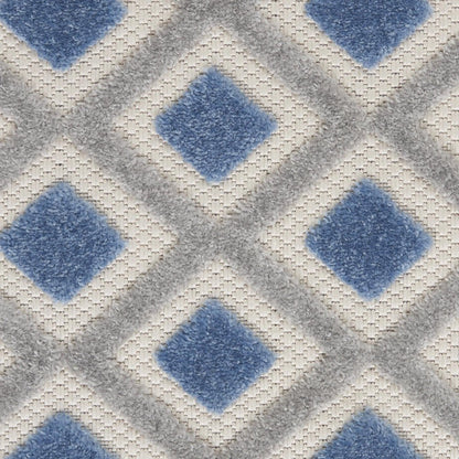 8' X 11' Blue And Gray Geometric Indoor Outdoor Area Rug HomeRoots