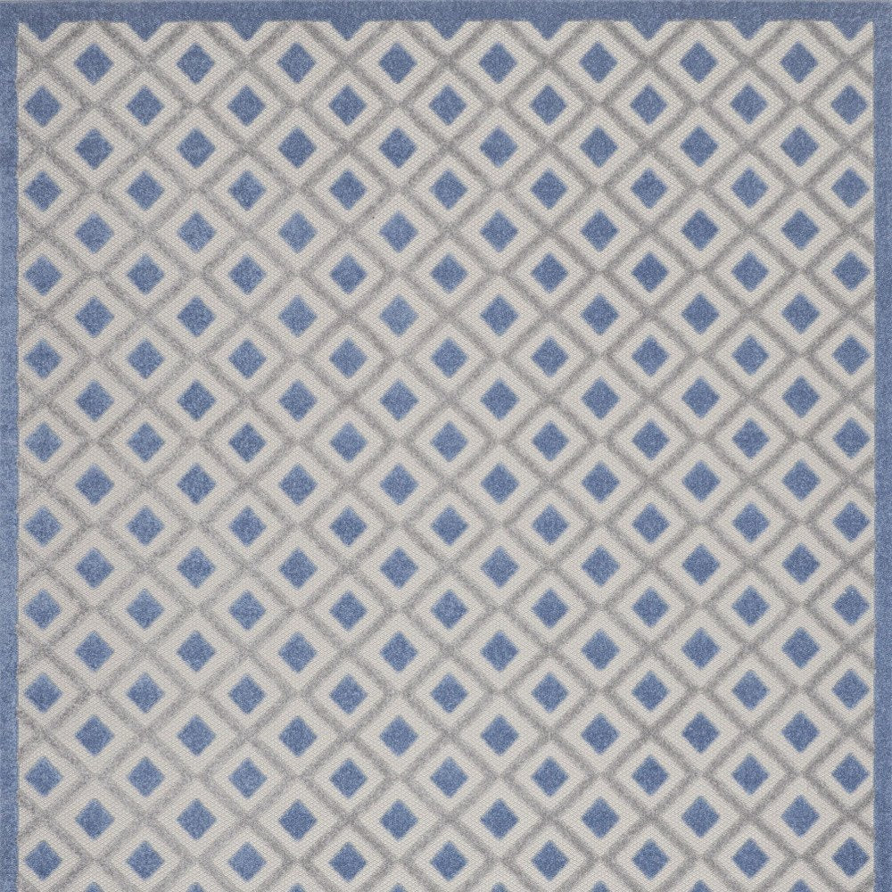 8' X 11' Blue And Gray Geometric Indoor Outdoor Area Rug — view 5