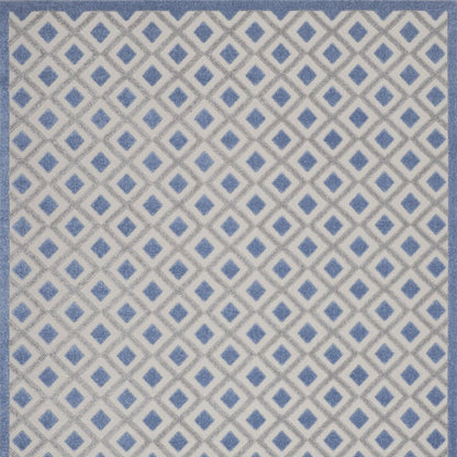 8' X 11' Blue And Gray Geometric Indoor Outdoor Area Rug HomeRoots