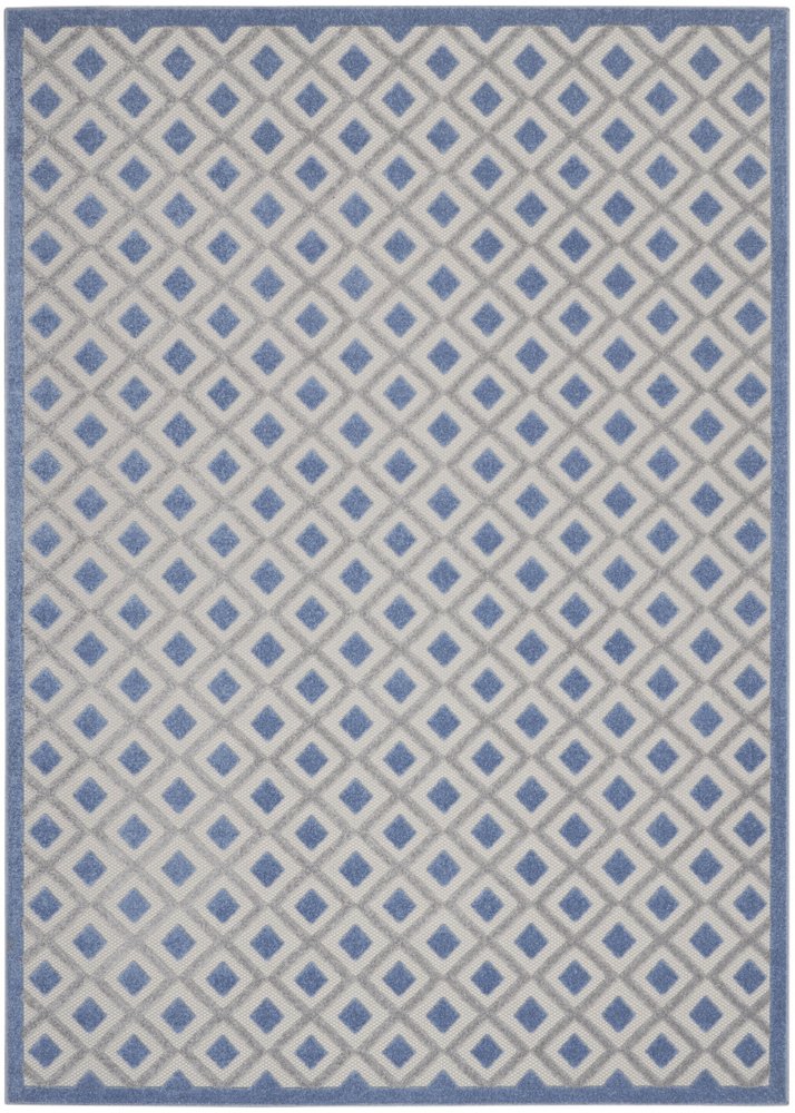 8' X 11' Blue And Gray Geometric Indoor Outdoor Area Rug HomeRoots