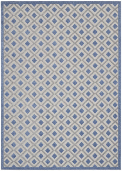 8' X 11' Blue And Gray Geometric Indoor Outdoor Area Rug HomeRoots