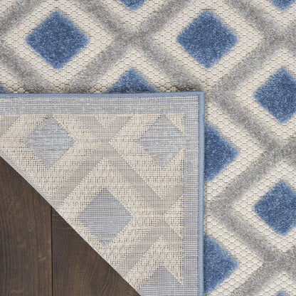 8' X 11' Blue And Gray Geometric Indoor Outdoor Area Rug HomeRoots