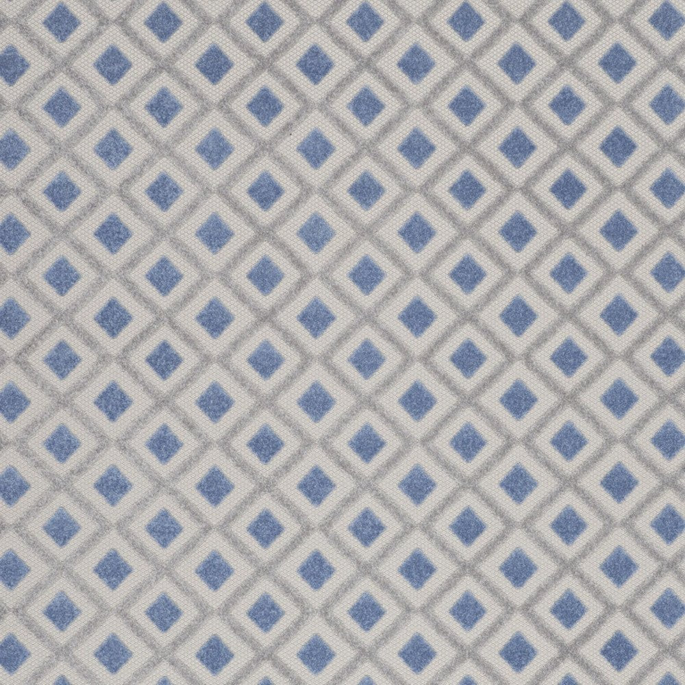 8' X 11' Blue And Gray Geometric Indoor Outdoor Area Rug HomeRoots