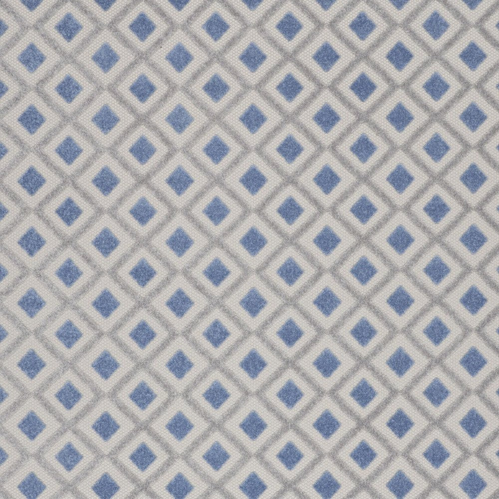 8' X 11' Blue And Gray Geometric Indoor Outdoor Area Rug — view 2