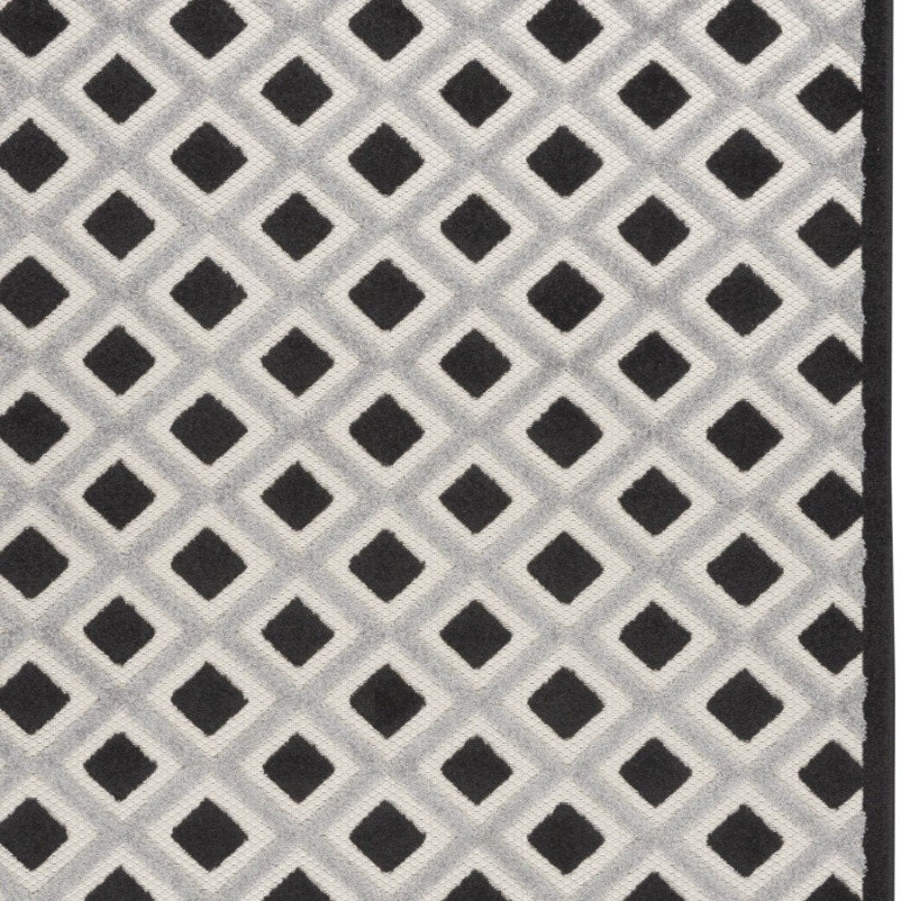 6' X 9' Black And White Geometric Indoor Outdoor Area Rug HomeRoots