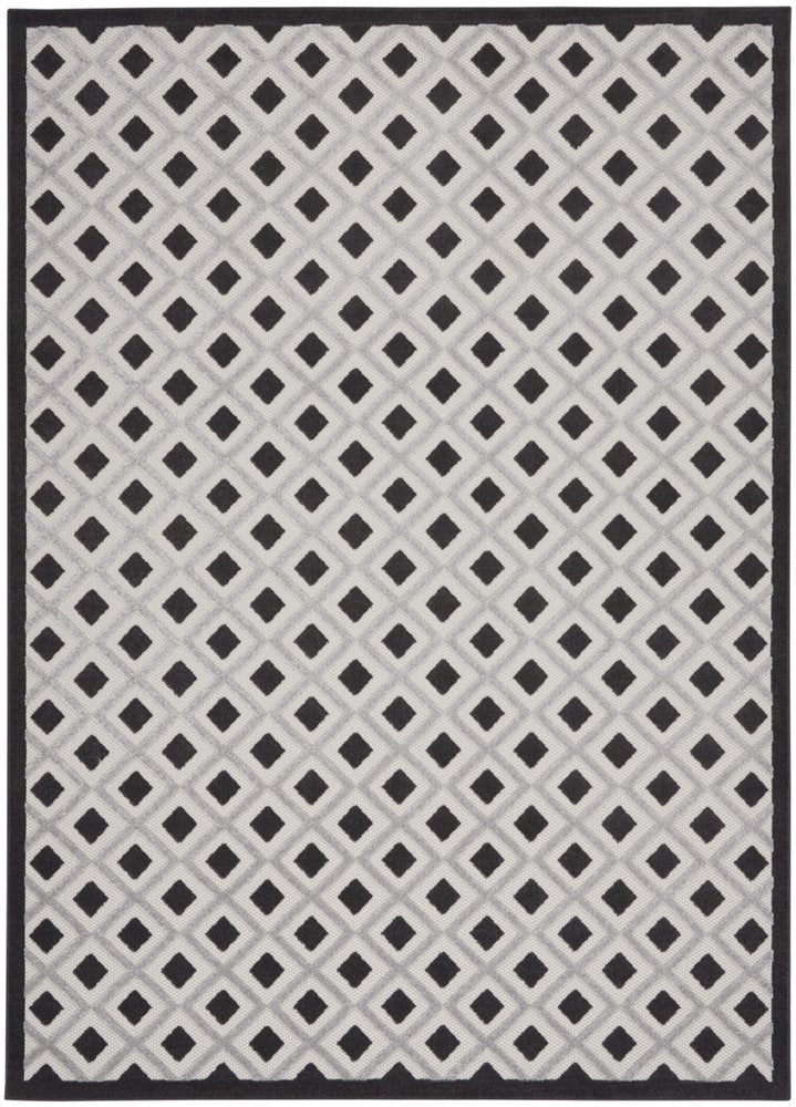 8' X 11' Black And White Geometric Indoor Outdoor Area Rug HomeRoots