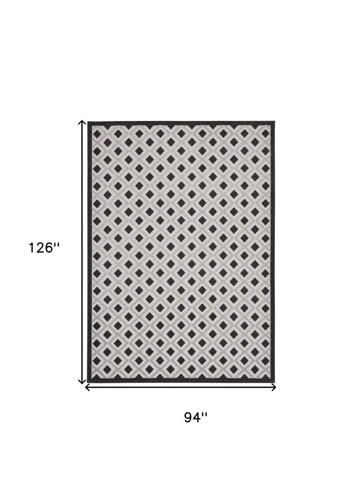 8' X 11' Black And White Geometric Indoor Outdoor Area Rug HomeRoots