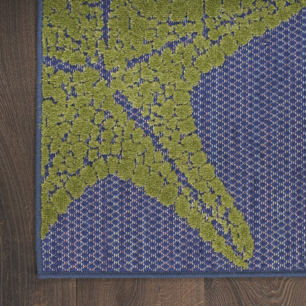 9' X 12' Blue Yellow And Orange Starfish Indoor Outdoor Area Rug HomeRoots