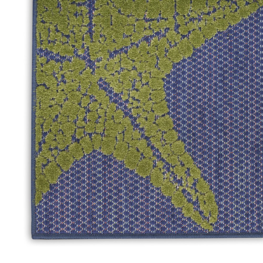9' X 12' Blue Yellow And Orange Starfish Indoor Outdoor Area Rug HomeRoots