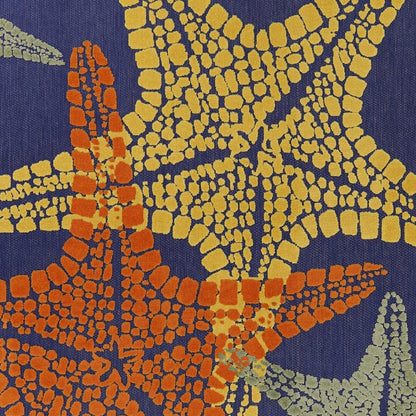 9' X 12' Blue Yellow And Orange Starfish Indoor Outdoor Area Rug HomeRoots