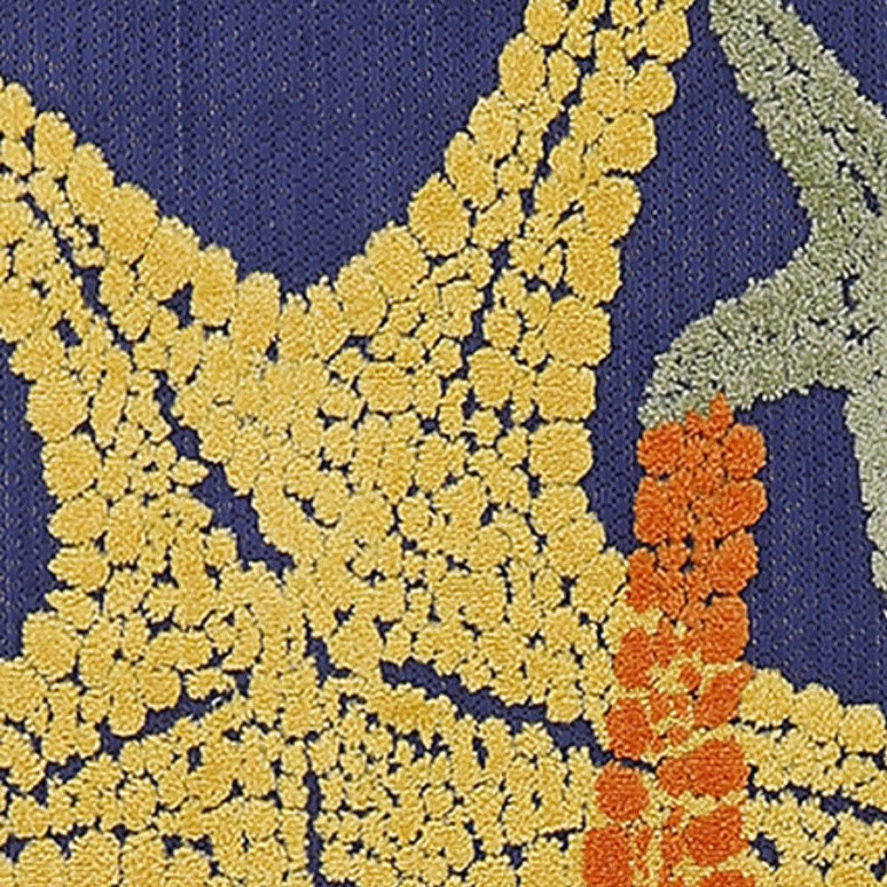 6' Blue Yellow And Orange Starfish Indoor Outdoor Runner Rug HomeRoots