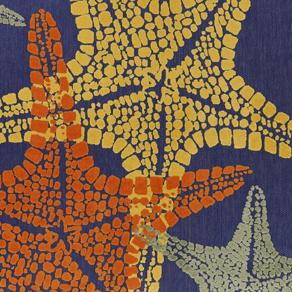 8' X 11' Blue Yellow And Orange Starfish Indoor Outdoor Area Rug HomeRoots