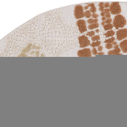 5' Ivory Yellow Orange And Green Round Starfish Indoor Outdoor Area Rug HomeRoots