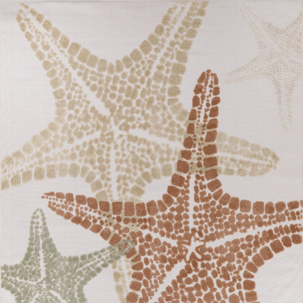 8' X 11' Ivory Yellow Orange And Green Starfish Indoor Outdoor Area Rug HomeRoots