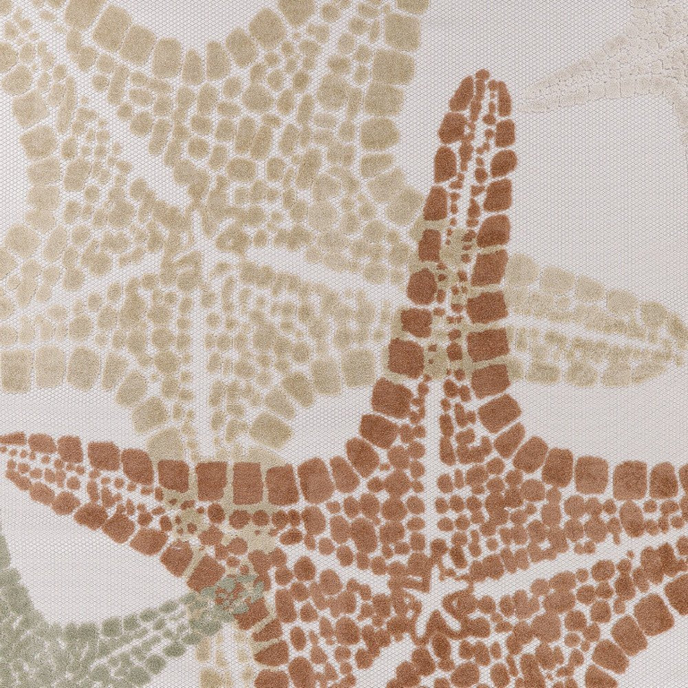 8' X 11' Ivory Yellow Orange And Green Starfish Indoor Outdoor Area Rug HomeRoots