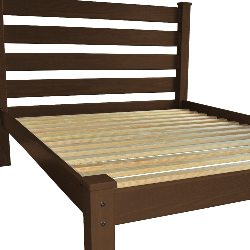 Brown Solid Wood Queen Bed Frame HomeRoots