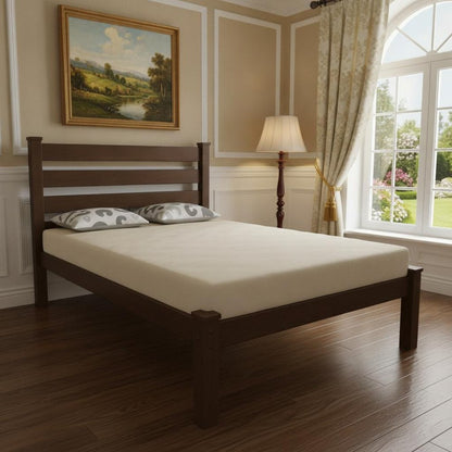 Brown Solid Wood Queen Bed Frame HomeRoots