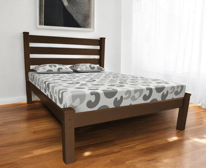 Brown Solid Wood Queen Bed Frame HomeRoots